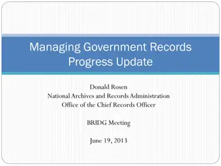 Government Records Management Progress Update 2013