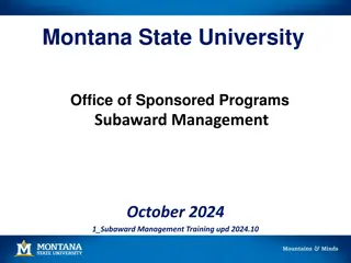 Managing Subawards at Montana State University