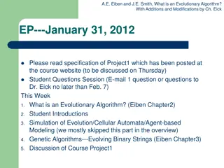 Evolutionary Algorithms and Their Applications
