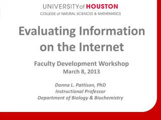 Evaluating Internet Information: Tips and Warnings