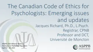 Canadian Psychologists' Code of Ethics Updates