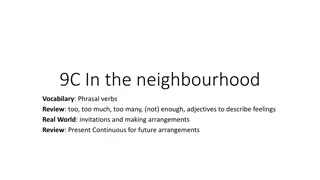 Neighbourhood Vocabulary and Making Arrangements Review