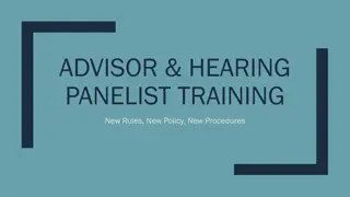 Advisor Hearing Panelist Training and Policy Guide