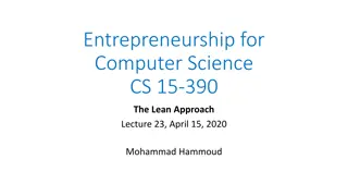 Lean Approach to Entrepreneurship in Computer Science: Value Creation Strategies