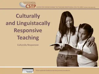 Culturally Responsive Teaching: Strategies and Principles