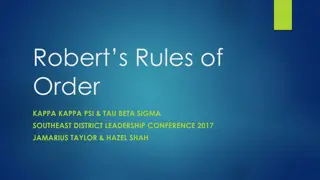 Roberts Rules of Order - Effective Meeting Management