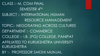 Negotiating Across Cultures in International Human Resource Management
