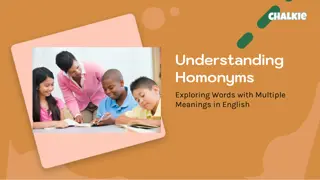 Explore English Homonyms: Words with Multiple Meanings