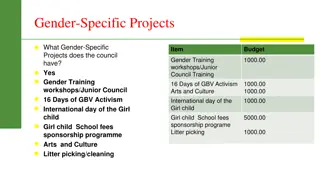 Council's Gender-Specific Projects and Budgeting for Gender Equality