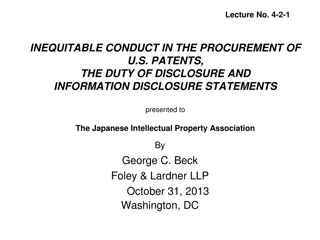 Inequitable Conduct in U.S. Patent Procurement