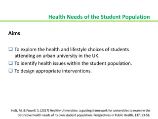 Exploring Health and Lifestyle Choices of Urban University Students in the UK