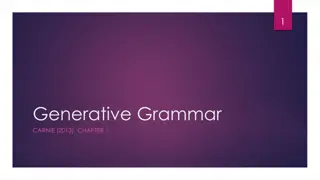 Generative Grammar and Syntax Theories