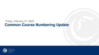 Course Numbering Update for Credit Mobility: Phase II Clusters and Templates