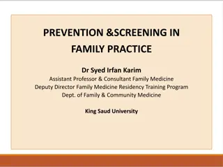 Prevention & Screening in Family Practice Overview