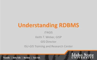 Understanding RDBMS in GIS Training and Research Center