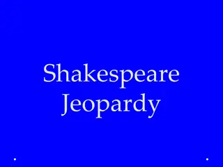 Shakespeare Jeopardy - Explore Elizabethan Roles and Shakespeare's Life