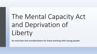 Mental Capacity Act and Deprivation of Liberty: Overview and Considerations