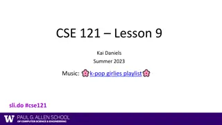 Creative Project, Reminders, and Important Dates for CSE 121 Students