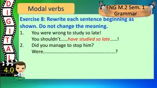 English Grammar Modal Verbs Exercises