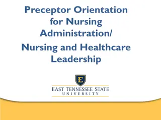 Nursing Administration Preceptor Orientation and Clinical Expectations