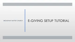 Broadway Baptist Church E-Giving Setup Tutorial