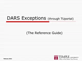 DARS Exceptions and Adding Process