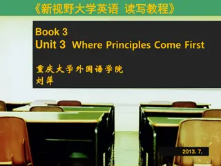 Where Principles Come First: Education Overview and Demo Class