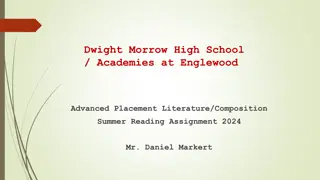 Advanced Placement Literature & Composition Summer Reading Assignment Overview