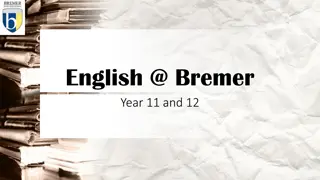 English Studies in Year 11 and 12 at Bremer High School