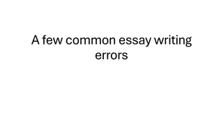 Steer Clear of Common Essay Writing Errors