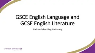 GCSE English Language and Literature Overview at Sheldon School