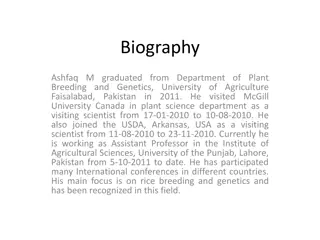 Muhammad Ashfaq - Assistant Professor in Plant Breeding and Genetics