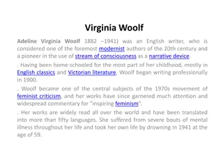 Virginia Woolf: Modernist Writer and Feminist Icon