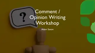 Unlocking the Art of Opinion Writing: A Workshop Guide