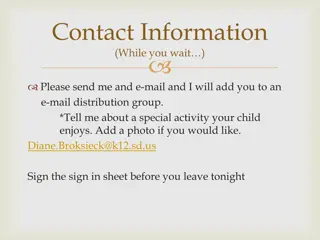 Exciting Activities and Information for 1st Grade Parents - Mrs. Diane Broksieck Classroom