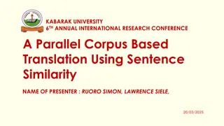 Parallel Corpus-Based Translation Using Sentence Similarity - Research Conference Insights
