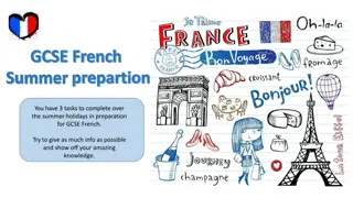 GCSE French Summer Preparation: Tasks and Topics to Master