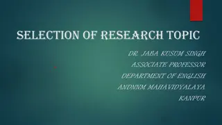 Effective Strategies for Selecting a Research Topic in Literature Studies