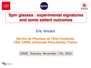 Spin Glasses: Experimental Signatures and Outcomes
