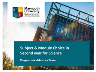 Science Programme Advisory: Year 2 Subject & Module Choices