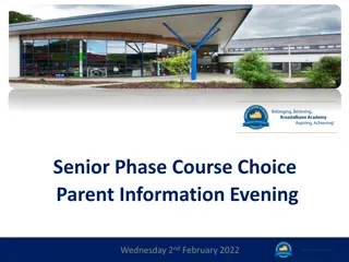 Breadalbane Academy Senior Phase Course Choice Information