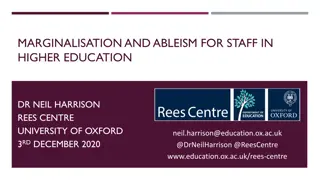 Marginalisation and Ableism in Higher Education Staff