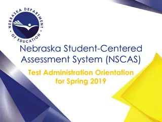 Nebraska Student-Centered Assessment System (NSCAS) Test Administration Overview