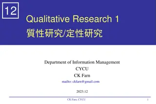 Qualitative Research Strategies and Techniques