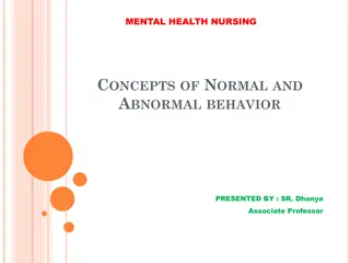 Normal and Abnormal Behavior in Mental Health Nursing