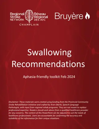 Aphasia-Friendly Swallowing Recommendations Toolkit for Healthcare Professionals