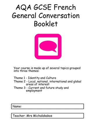 French General Conversation Booklet - Themes, Topics, and Speaking Test Overview