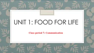 Social Events and Communication: Food, Friends, and Fun