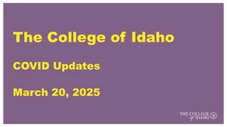 College of Idaho COVID Updates & Reopening Plan March 20, 2025