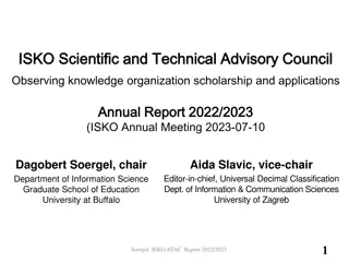 Observing Knowledge Organization Scholarship and Applications in ISKO STAC Annual Report 2022/2023